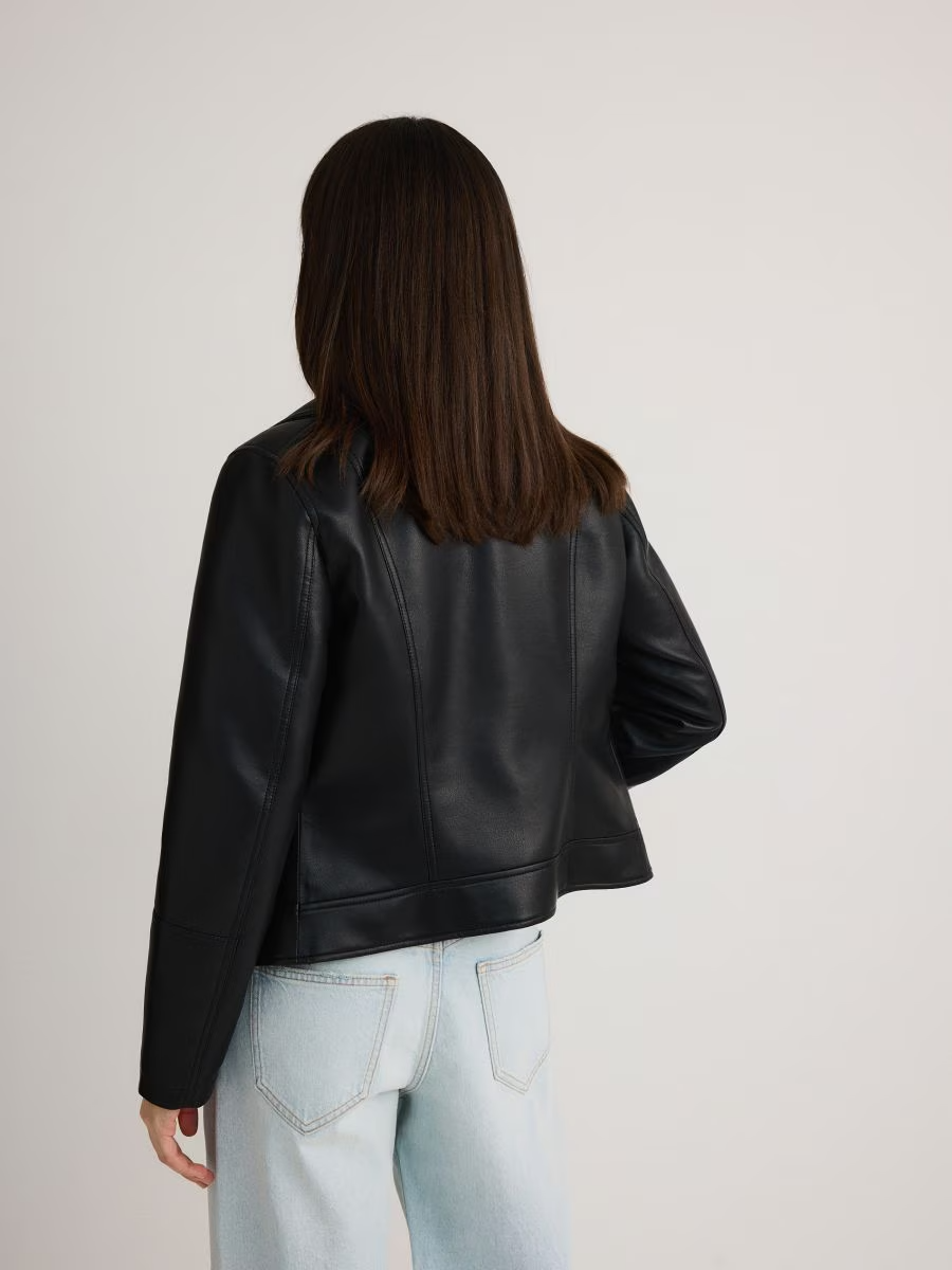 Veste en cuir maxi