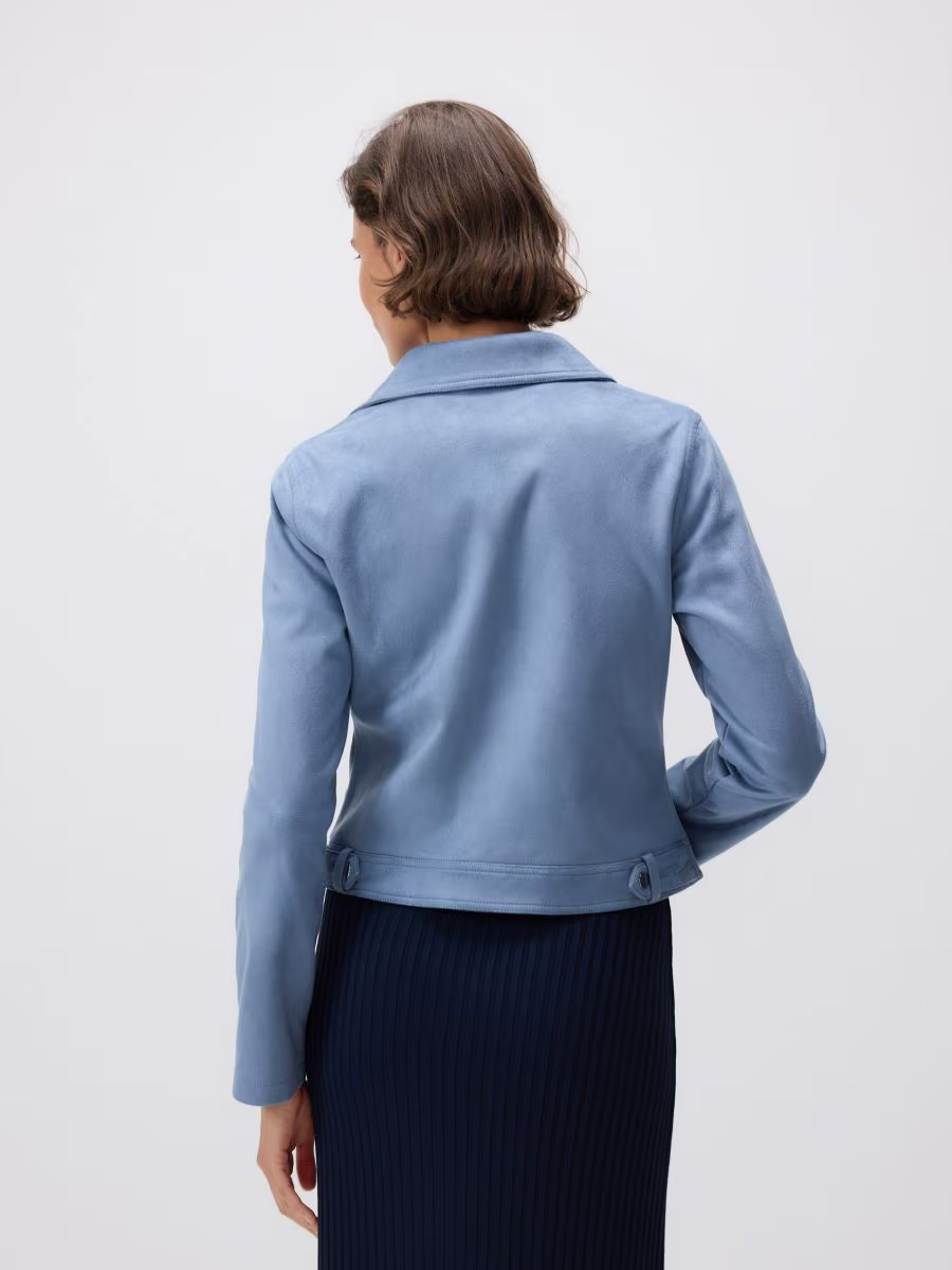 Veste motarde en daim synthétique